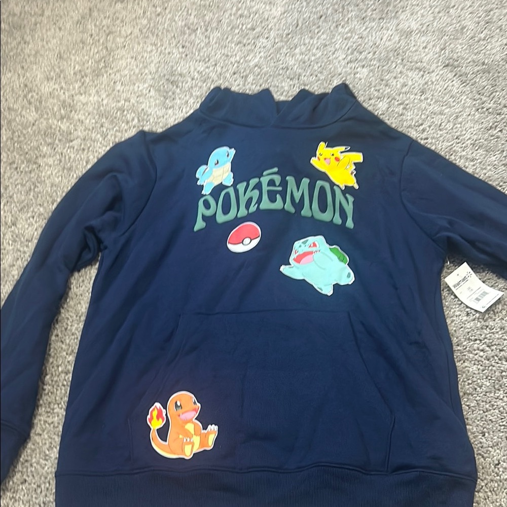 Pokemon Blue Sweatshirt with Character Prints